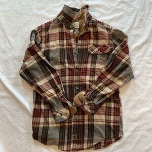 Legendary Whitetails Maroon and Tan Plaid Shirt